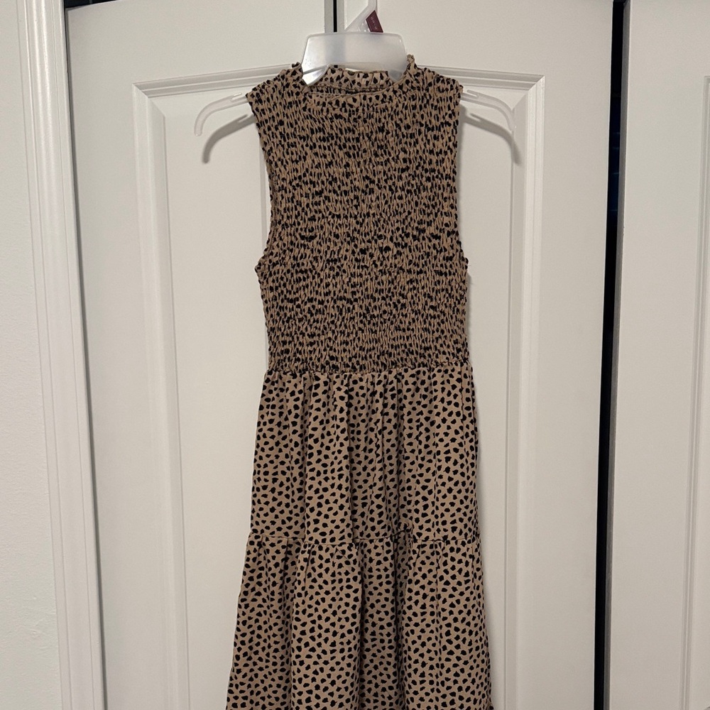 Elegant Black and Tan Sleeveless Dress